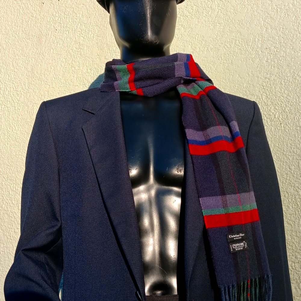 Christian Dior Monsieur Cashmaire Tartan Plaid Scarf (UNISEX) - Picture 9 of 17